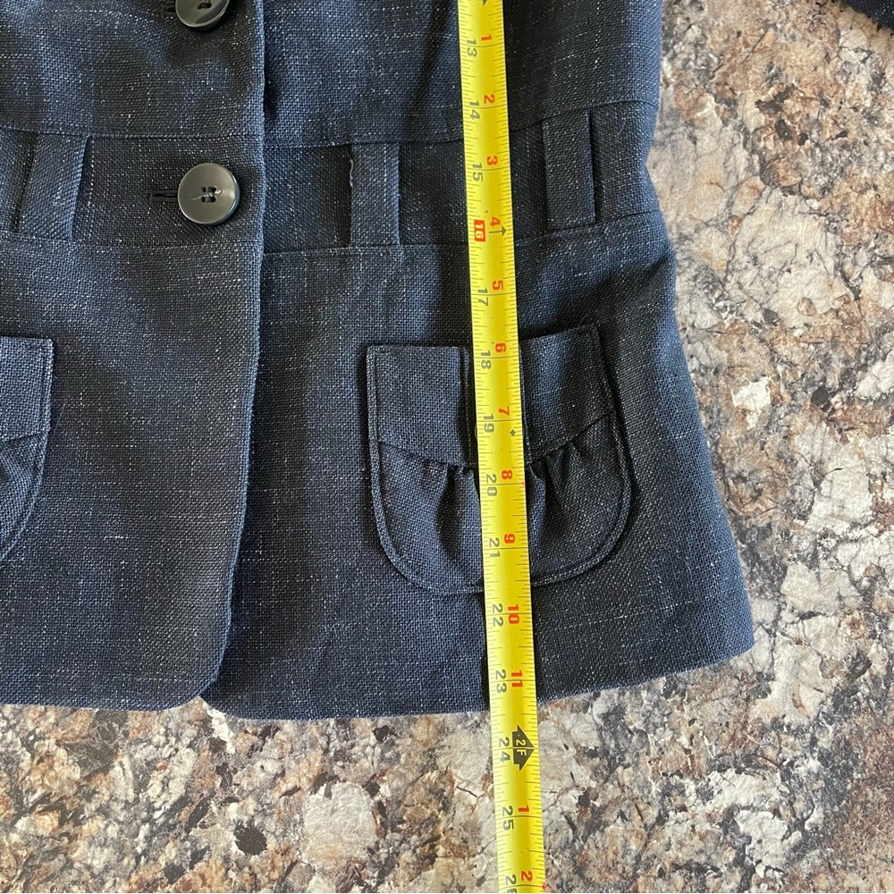 Classiques Entier Navy Virgin Wool Linen Blend Suit Set 2 Career Work Office - Picture 15 of 16